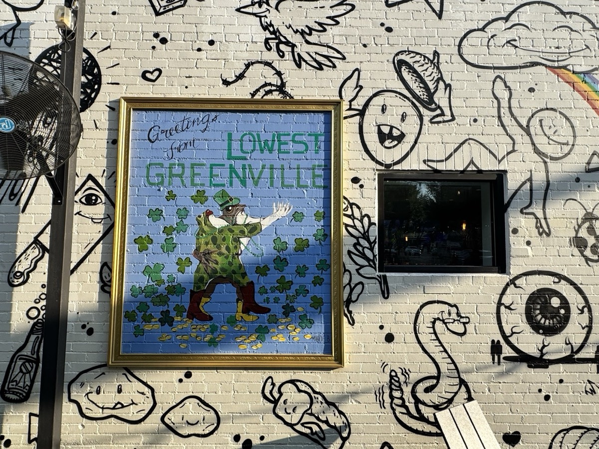 Greetings from Lowest Greenville framed mural